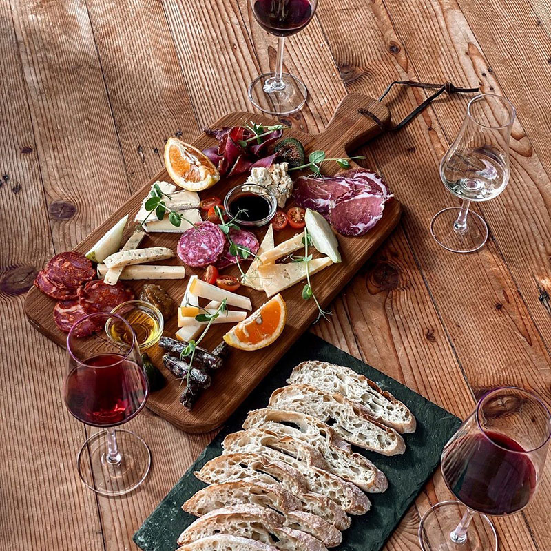 my butchers block custom charcuterie and wine platter styled